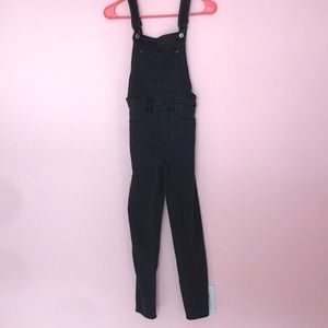 Dark gray overalls